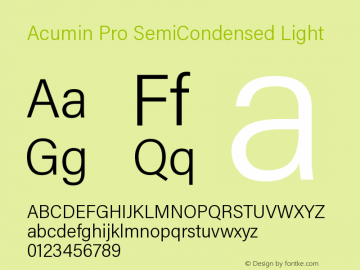 AcuminProSemiCond-Light Version 1.011 Font Sample