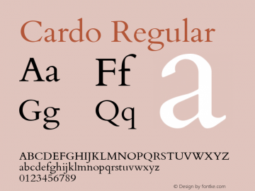 Cardo Version 0.099 Font Sample