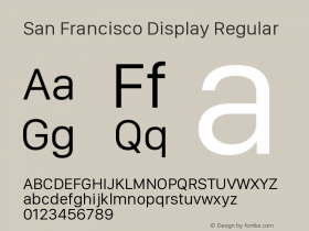 San Francisco Display Regular Version 1.00 September 22, 2015, initial release Font Sample