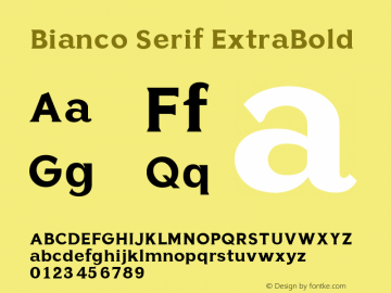 Bianco Serif ExtraBold Unknown图片样张