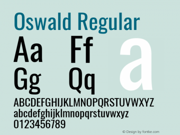 Oswald Regular Version 4.001 Font Sample