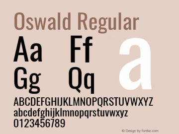 Oswald Regular Version 4.001 Font Sample