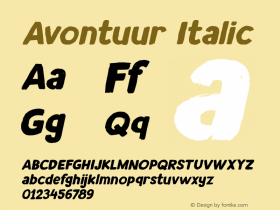 Avontuur Italic Version 1.001 Font Sample