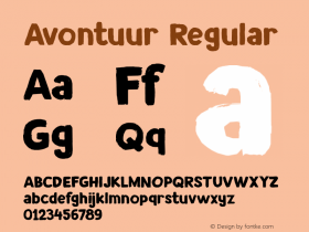 Avontuur Regular Version 1.001 Font Sample