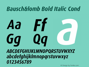 Bauschlomb-BoldItalicCond Version 1.001 Font Sample