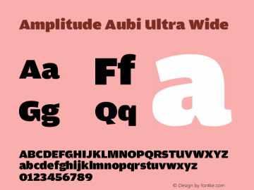 AmplitudeAubi-UltraWide Version 001.001; t1 to otf conv Font Sample