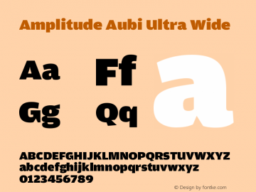AmplitudeAubi-UltraWide Version 001.001; t1 to otf conv Font Sample