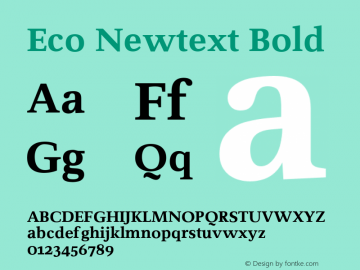 EcoNewtext-Bold Version 1.021 Font Sample