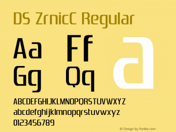 DSZrnicC OTF 1.0;PS 001.001;Core 116;AOCW 1.0 161 Font Sample