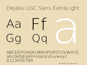 DejaVu LGC Sans ExtraLight Version 2.33 Font Sample