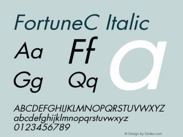 FortuneC Italic Version 001.001图片样张