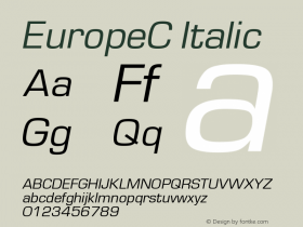 EuropeC Italic Version 004.001图片样张