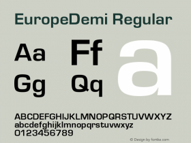 EuropeDemi OTF 1.0;PS 004.001;Core 116;AOCW 1.0 161 Font Sample