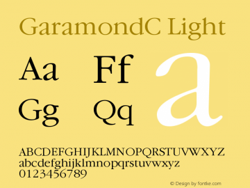 ITC Garamond Light Cyrillic Version 001.000图片样张