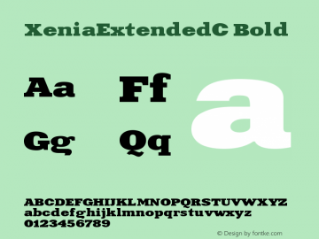 XeniaExtendedC Bold Version 001.000 Font Sample