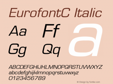 EurofontC Italic Version 001.000图片样张