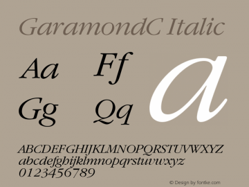 GaramondC Italic Version 001.000图片样张