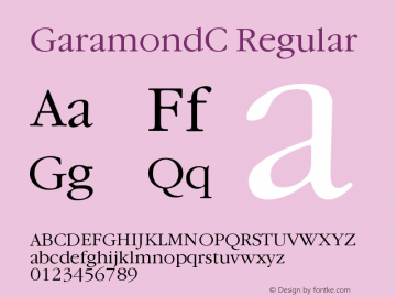 GaramondC-Light OTF 1.0;PS 001.000;Core 116;AOCW 1.0 161图片样张