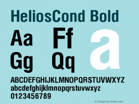 HeliosCond Bold Version 004.001 Font Sample
