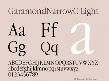 ITC Garamond Narrow Light Cyrillic Version 001.000图片样张