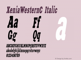 XeniaWesternC Italic Version 001.000 Font Sample