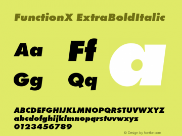 FunctionX ExtraBoldItalic 1.0 Sat May 15 18:12:22 1999 Font Sample