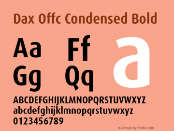 Dax Offc Cond Bold Version 7.504; 2009; Build 1021图片样张