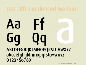 Dax Offc Cond Medium Version 7.504; 2009; Build 1021 Font Sample