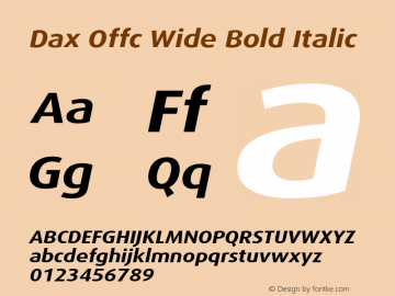 Dax Offc Wide Bold Italic Version 7.504; 2009; Build 1021图片样张