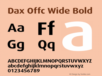 Dax Offc Wide Bold Version 7.504; 2009; Build 1021 Font Sample