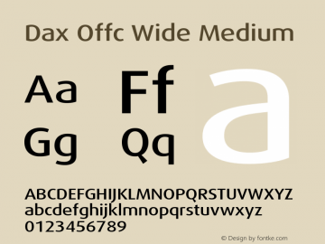 Dax Offc Wide Medium Version 7.504; 2009; Build 1021 Font Sample