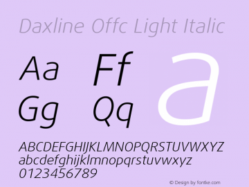 Daxline Offc Light Italic Version 7.504; 2010; Build 1021图片样张
