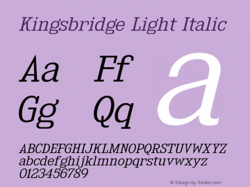 KingsbridgeLt-Italic Version 1.000图片样张