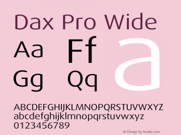 Dax Pro Wide Version 7.504 Font Sample