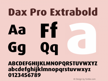 Dax Pro Extrabold Version 7.504 Font Sample