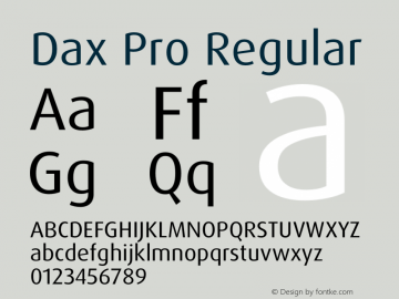 Dax Pro Regular Version 7.504 Font Sample