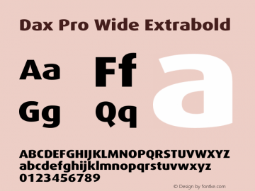Dax Pro Wide Extrabold Version 7.504 Font Sample