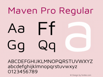 Maven Pro Regular Version 2.002 Font Sample