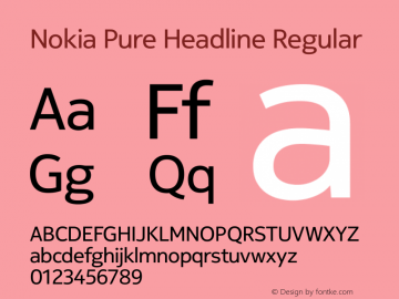 Nokia Pure Headline Version 1.15 Font Sample