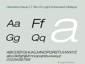 HelveticaNeueLTStd-LtExO Version 2.100;PS 005.000;hotconv 1.0.67;makeotf.lib2.5.33168 Font Sample