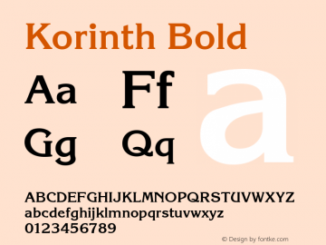 Korinth Bold Altsys Fontographer 3.5  4/10/93图片样张