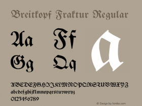 Breitkopf Fraktur Version 002.010 Font Sample