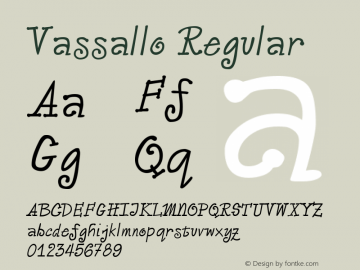 Vassallo Regular 1.0 Wed Mar 24 20:06:56 1993 Font Sample