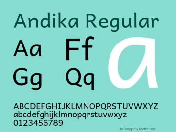 Andika Version 1.000 Font Sample