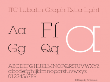 Lubalin Graph Extra Light Version 1.00 Font Sample