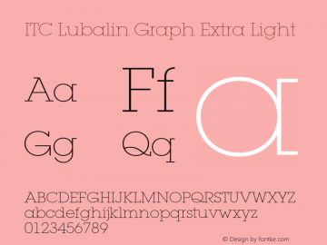 Lubalin Graph Extra Light Version 1.00图片样张