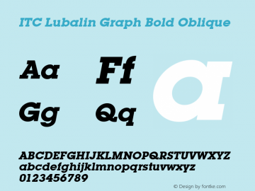 Lubalin Graph Medium Bold Italic Version 1.00 Font Sample