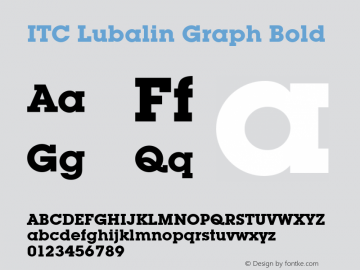 Lubalin Graph Medium Bold Version 1.00 Font Sample