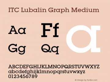 Lubalin Graph Medium Version 1.00 Font Sample