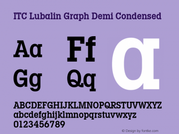 LubalinGraph BookCond Bold Version 1.00 Font Sample